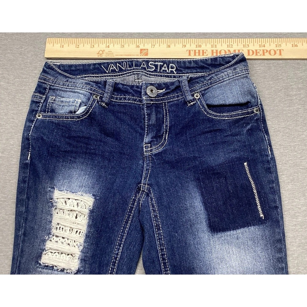 Vanilla Star Women's Jeans Size 0 Low Rise Distressed Lace